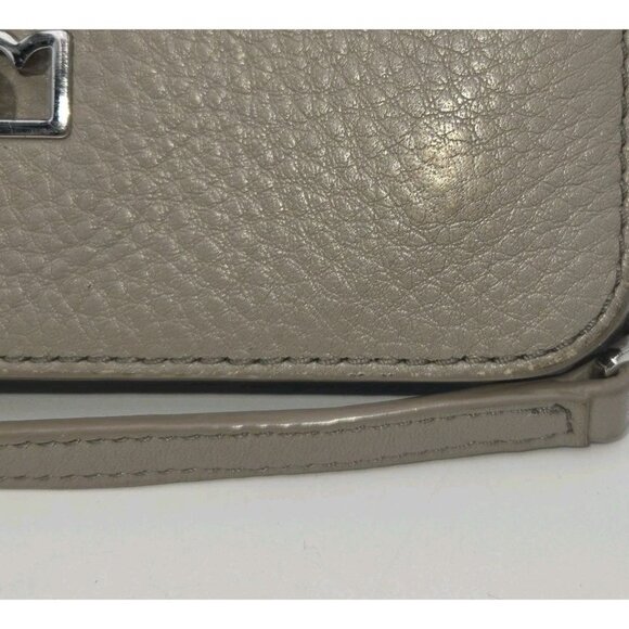 Tory Burch Britten Leather Combo Crossbody Handbag Gray Britain Britton Chain C - Picture 2 of 16